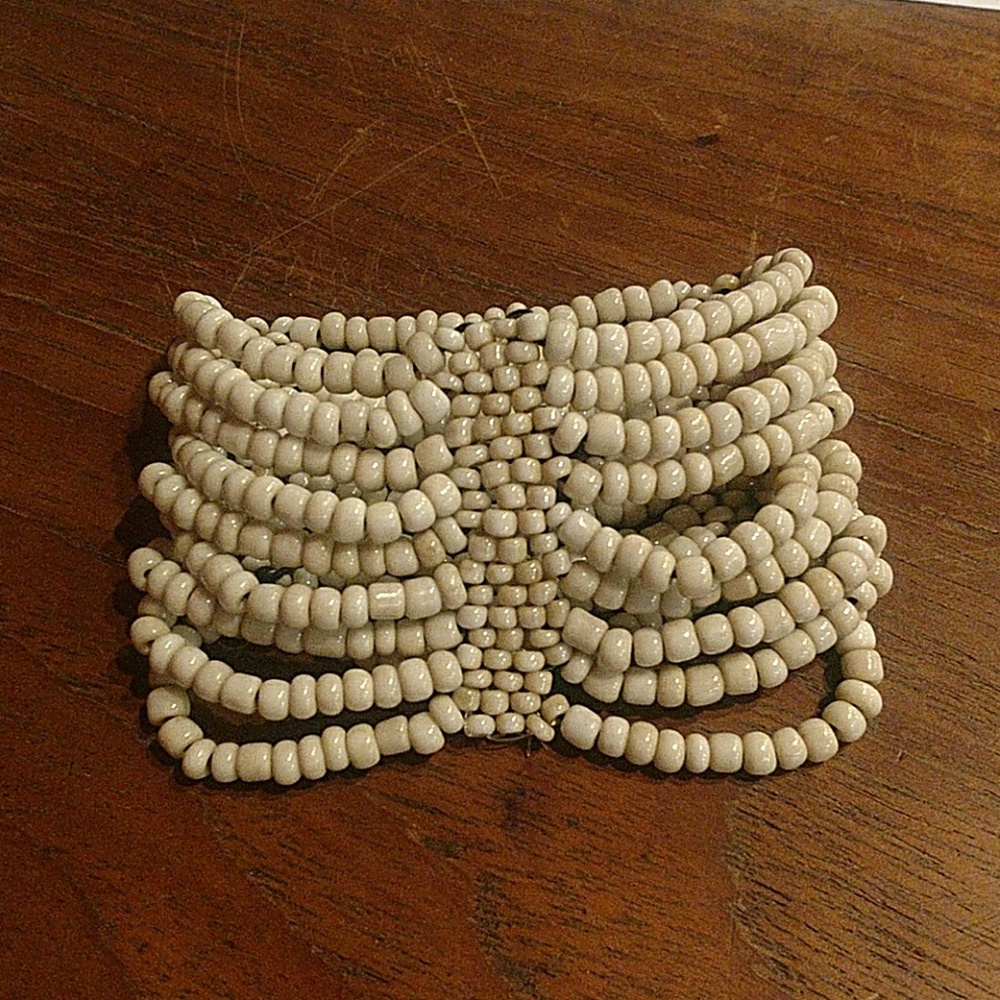 Glass bead cuff bracelet